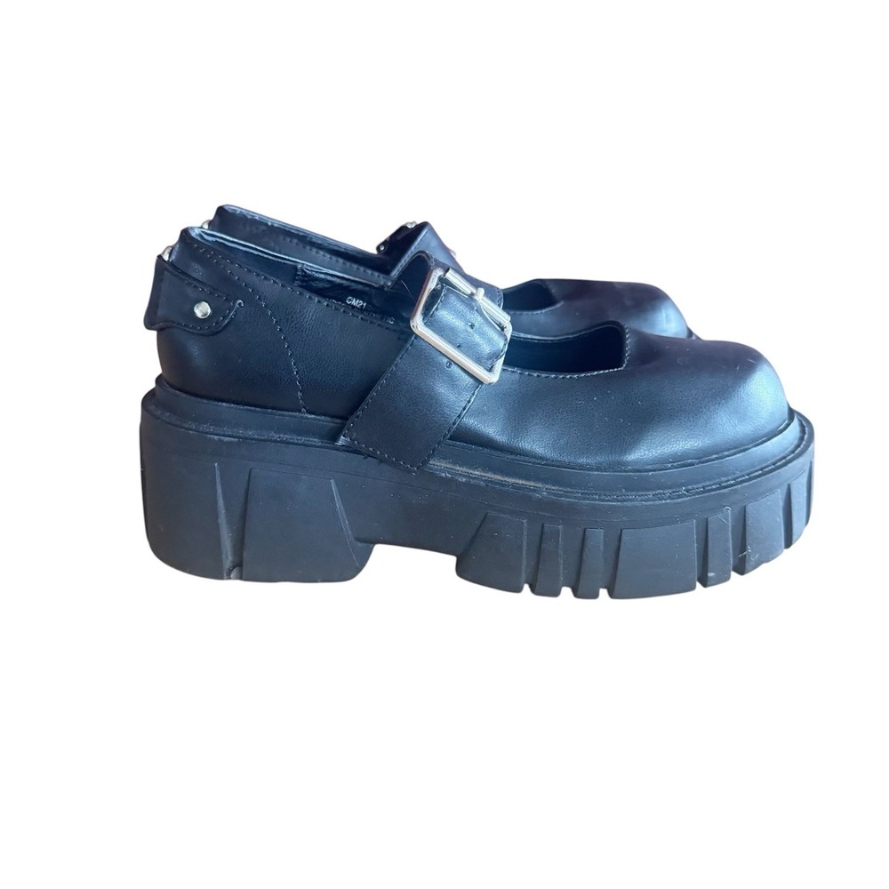 Current Mood NOT SAYING SORRY PLATFORM MARY JANES Women 7 Black